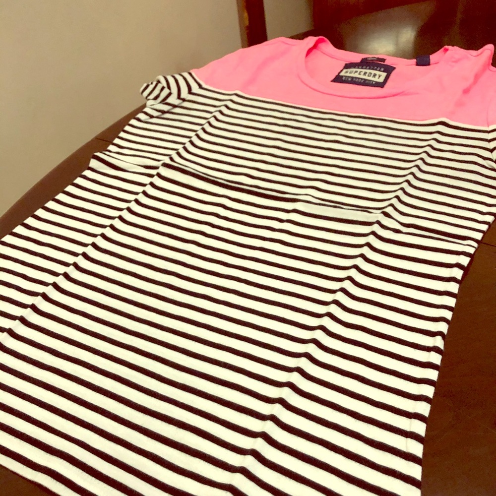 Pink, Black and White Stripped Tee